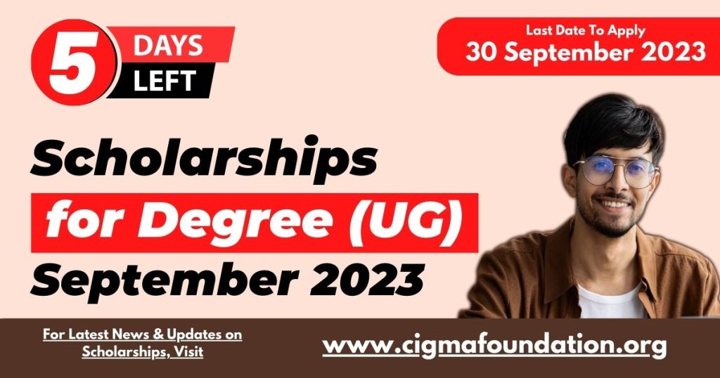Latest Scholarship for Degree UG Students in September 2023-24