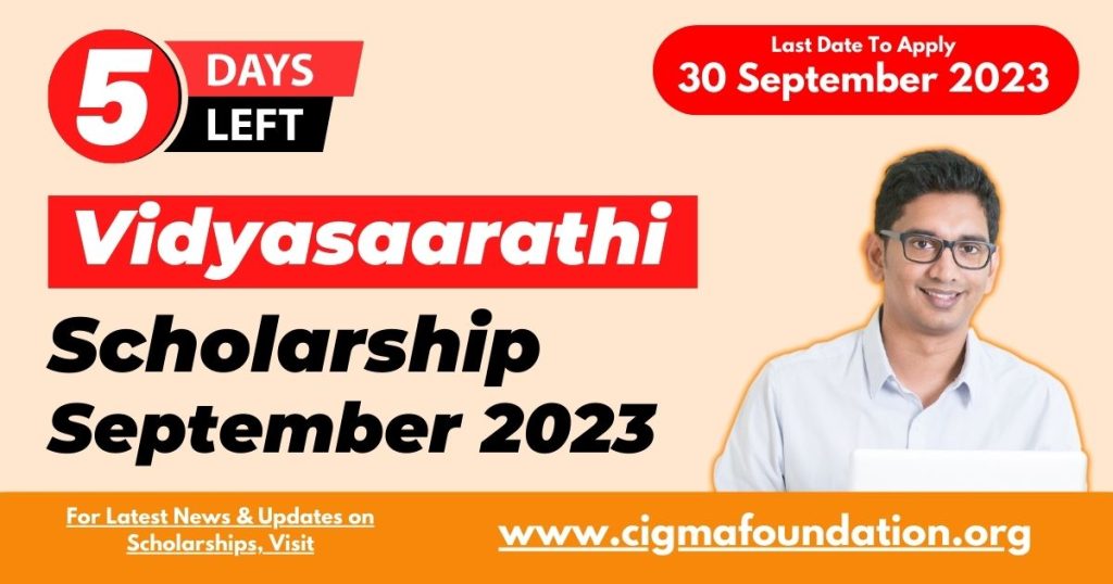 Latest vidyasaarathi Scholarships in september 2023-24