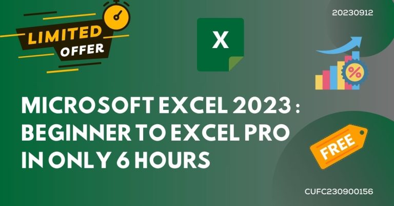 Microsoft Excel 2023 : Beginner to Excel Pro in only 6 hours - CIGMA ...