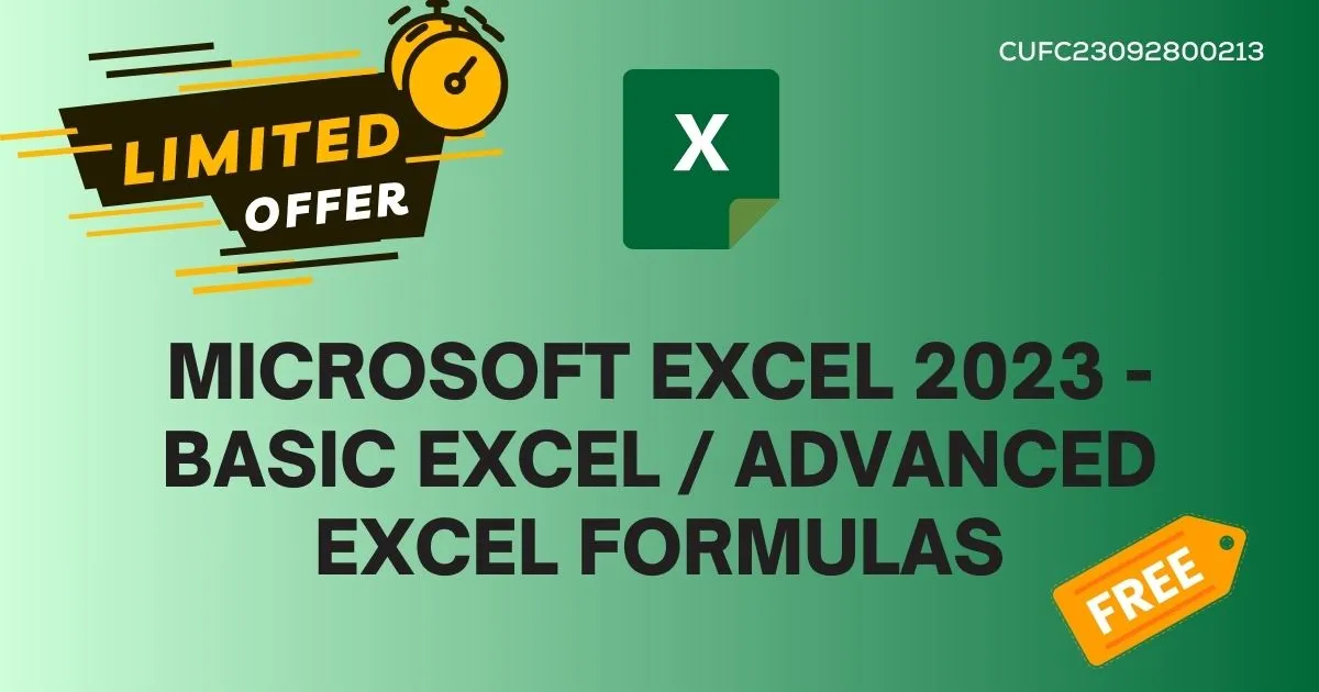 Microsoft Excel 2023 Basic Excel Advanced Excel Formulas Cigma Foundation 4564