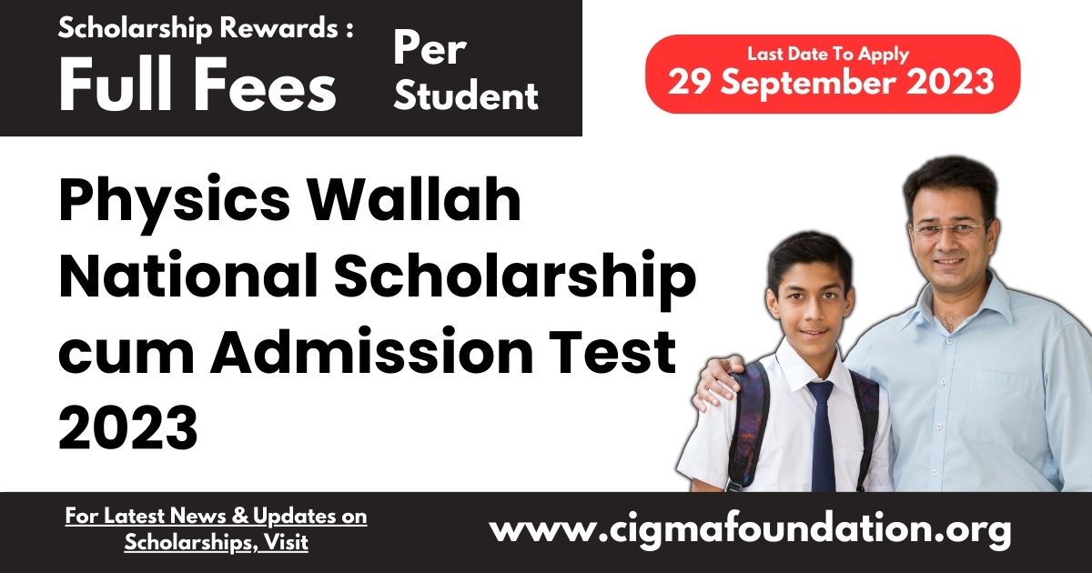 Physics Wallah National Scholarship cum Admission Test 2023