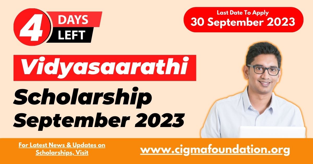 Vidyasaarathi Scholarship in september 2023
