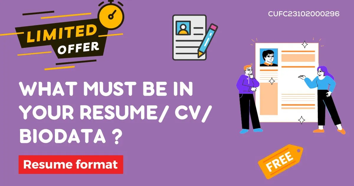 What must be in your Resume CV Biodata